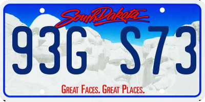 SD license plate 93GS73