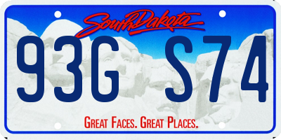 SD license plate 93GS74