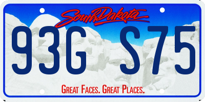 SD license plate 93GS75