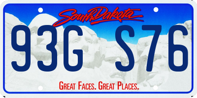SD license plate 93GS76