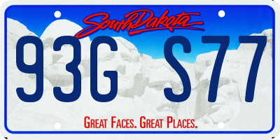 SD license plate 93GS77