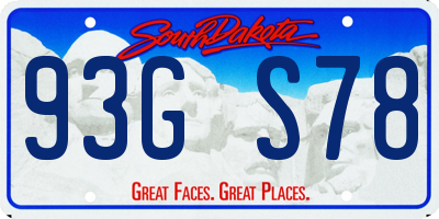 SD license plate 93GS78