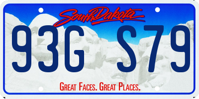SD license plate 93GS79