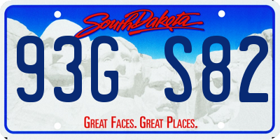 SD license plate 93GS82