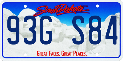 SD license plate 93GS84