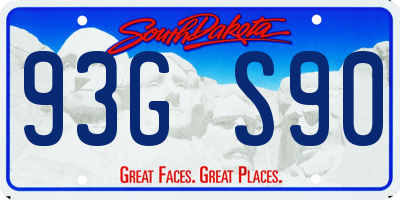 SD license plate 93GS90