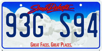 SD license plate 93GS94