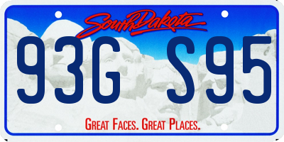 SD license plate 93GS95
