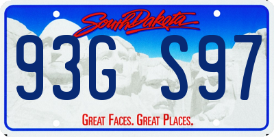 SD license plate 93GS97