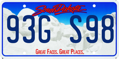 SD license plate 93GS98
