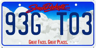 SD license plate 93GT03