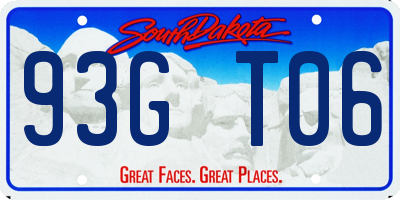 SD license plate 93GT06