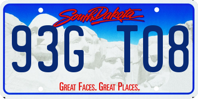 SD license plate 93GT08