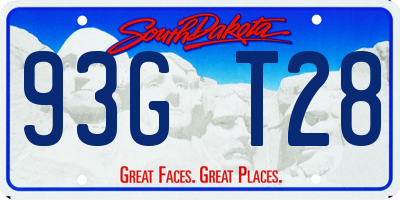 SD license plate 93GT28