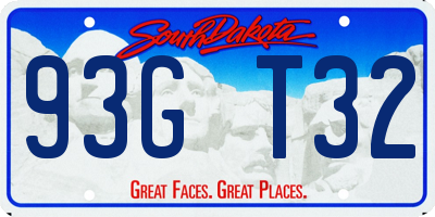 SD license plate 93GT32