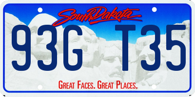 SD license plate 93GT35