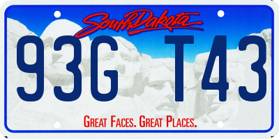 SD license plate 93GT43