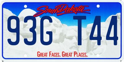 SD license plate 93GT44