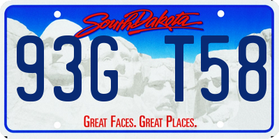 SD license plate 93GT58