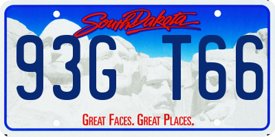 SD license plate 93GT66