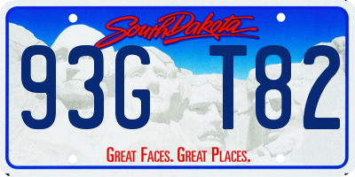 SD license plate 93GT82