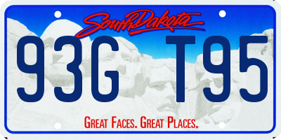 SD license plate 93GT95