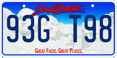 SD license plate 93GT98