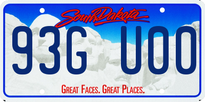 SD license plate 93GU00