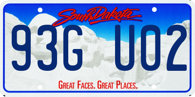 SD license plate 93GU02