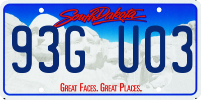 SD license plate 93GU03