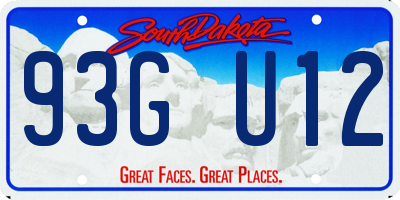 SD license plate 93GU12