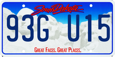SD license plate 93GU15