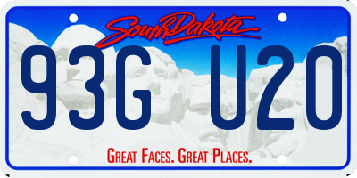 SD license plate 93GU20