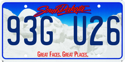 SD license plate 93GU26