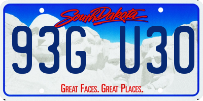 SD license plate 93GU30