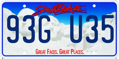 SD license plate 93GU35