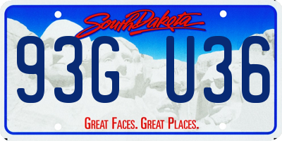 SD license plate 93GU36