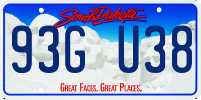 SD license plate 93GU38