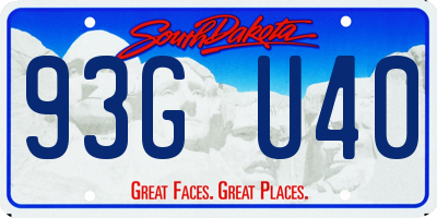 SD license plate 93GU40