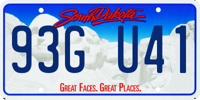 SD license plate 93GU41