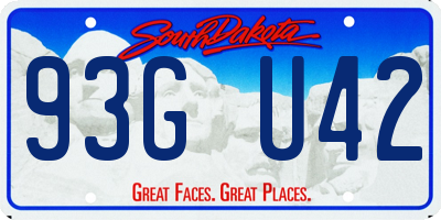 SD license plate 93GU42