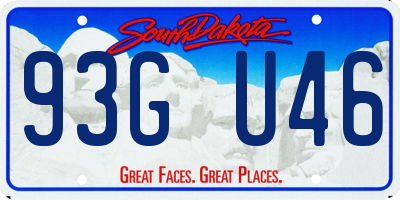 SD license plate 93GU46