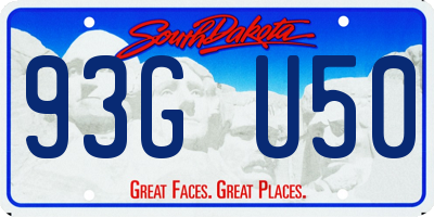 SD license plate 93GU50