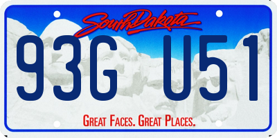 SD license plate 93GU51