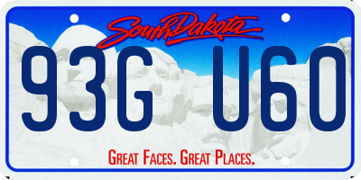 SD license plate 93GU60