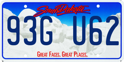 SD license plate 93GU62