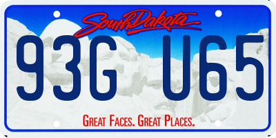 SD license plate 93GU65