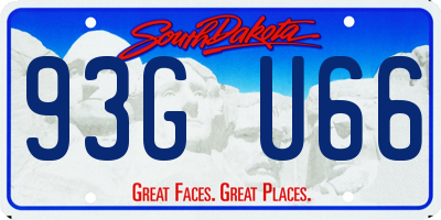 SD license plate 93GU66