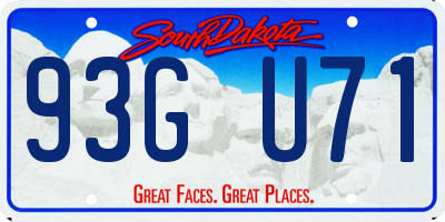 SD license plate 93GU71