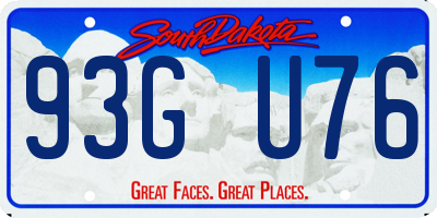 SD license plate 93GU76